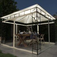 vidaXL Pavillon mit Moskitonetz & LED-Lichterkette...