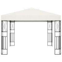 WOWONA Pavillon mit LED-Lichterkette 3x3 m Creme Stoff