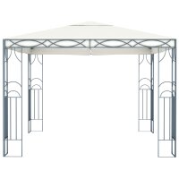 vidaXL Pavillon mit LED-Lichterkette 300x300 cm Cremewei&szlig;