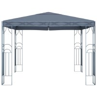 vidaXL Pavillon mit LED-Lichterkette 300x300 cm Anthrazit