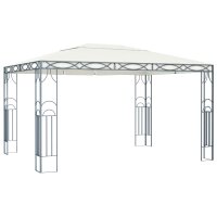 vidaXL Pavillon mit LED-Lichterkette 400x300 cm Cremewei&szlig;