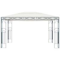 vidaXL Pavillon mit LED-Lichterkette 400x300 cm Cremewei&szlig;