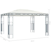 vidaXL Pavillon mit LED-Lichterkette 400x300 cm Cremewei&szlig;