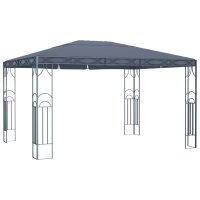 vidaXL Pavillon mit LED-Lichterkette 400x300 cm Anthrazit