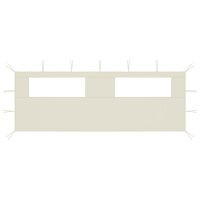 vidaXL Pavillon-Seitenwand mit Fenstern 6x2 m Creme