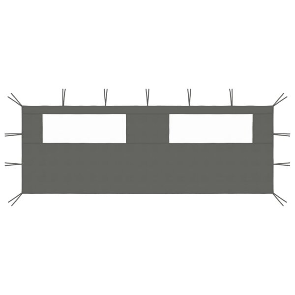 vidaXL Pavillon-Seitenwand mit Fenstern 6x2 m Anthrazit