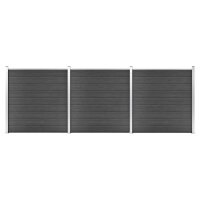 vidaXL Zaunelement Set WPC 526x186 cm Schwarz