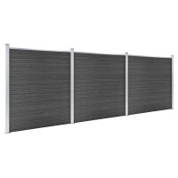 vidaXL Zaunelement Set WPC 526x186 cm Schwarz