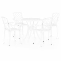 vidaXL 5-tlg. Bistro-Set Aluminiumguss Weiß