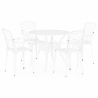 vidaXL 5-tlg. Bistro-Set Aluminiumguss Weiß