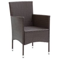 vidaXL 7-tlg. Garten-Essgruppe Poly Rattan Braun