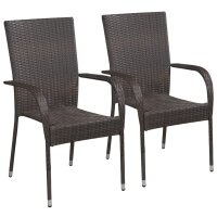 vidaXL 3-tlg. Garten-Essgruppe Poly Rattan Braun