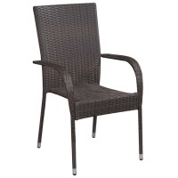 vidaXL 3-tlg. Garten-Essgruppe Poly Rattan Braun