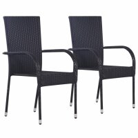 vidaXL 3-tlg. Garten-Essgruppe Poly Rattan Schwarz