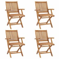 vidaXL Klappbare Gartenstühle 4 Stk. Massivholz Teak