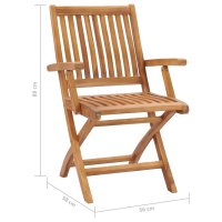 vidaXL Klappbare Gartenstühle mit Kissen 4 Stk. Massivholz Teak