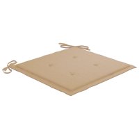 vidaXL Klappbare Gartenstühle mit Kissen 4 Stk. Massivholz Teak