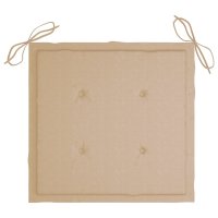 vidaXL Klappbare Gartenstühle mit Kissen 4 Stk. Massivholz Teak