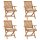 vidaXL Klappbare Gartenstühle mit Kissen 4 Stk. Massivholz Teak
