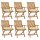 vidaXL Klappbare Gartenstühle mit Kissen 6 Stk. Massivholz Teak