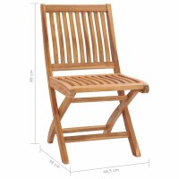 vidaXL Klappbare Gartenst&uuml;hle 4 Stk. Massivholz Teak