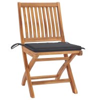 vidaXL Klappbare Gartenstühle mit Kissen 4 Stk....