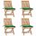 vidaXL Klappbare Gartenstühle mit Kissen 4 Stk. Massivholz Teak