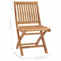 vidaXL Klappbare Gartenst&uuml;hle mit Kissen 4 Stk. Massivholz Teak