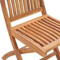 vidaXL Klappbare Gartenst&uuml;hle mit Kissen 4 Stk. Massivholz Teak