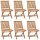 vidaXL Klappbare Gartenstühle mit Kissen 6 Stk. Massivholz Teak