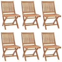 vidaXL Klappbare Gartenstühle mit Kissen 6 Stk....