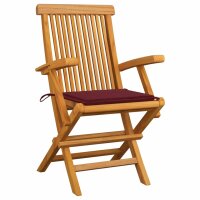 vidaXL Gartenstühle mit Weinroten Kissen 8 Stk....