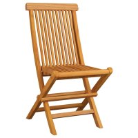 vidaXL Gartenstühle mit Weinroten Kissen 8 Stk. Massivholz Teak