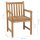 vidaXL Gartenstühle 4 Stk. Graue Karomuster-Kissen Massivholz Teak