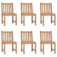 vidaXL Gartenstühle 6 Stk. mit Kissen Massivholz Teak