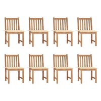 vidaXL Gartenstühle 8 Stk. mit Kissen Massivholz Teak