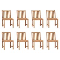 vidaXL Gartenstühle 8 Stk. mit Kissen Massivholz Teak