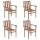 vidaXL Stapelbare Gartenstühle 4 Stk. Massivholz Teak