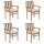 vidaXL Stapelbare Gartenstühle mit Kissen 4 Stk. Massivholz Teak