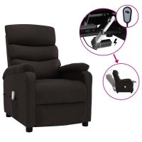 vidaXL Massagesessel Elektrisch Dunkelbraun Stoff