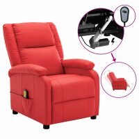 vidaXL Elektrischer Massagesessel Rot Kunstleder