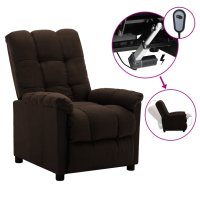 WOWONA Elektrischer Relaxsessel Dunkelbraun Stoff