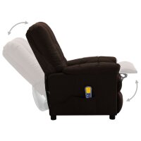 vidaXL Massagesessel Elektrisch Dunkelbraun Stoff