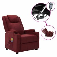 vidaXL Massagesessel Elektrisch Weinrot Kunstleder