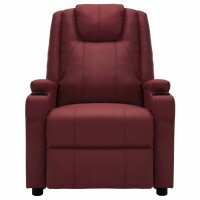 vidaXL Massagesessel Elektrisch Weinrot Kunstleder