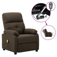 vidaXL Massagesessel Elektrisch Braun Stoff