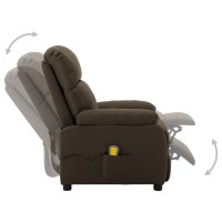 vidaXL Massagesessel Elektrisch Braun Stoff