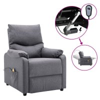 vidaXL Massagesessel Elektrisch Hellgrau Stoff