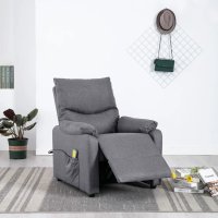 vidaXL Massagesessel Elektrisch Hellgrau Stoff