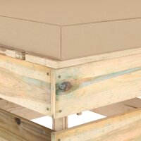 vidaXL Modulares Mittelsofa mit Kissen Grün Imprägniertes Holz